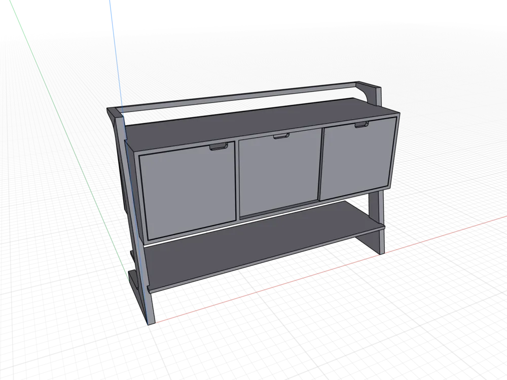 SketchUp model of the sideboard