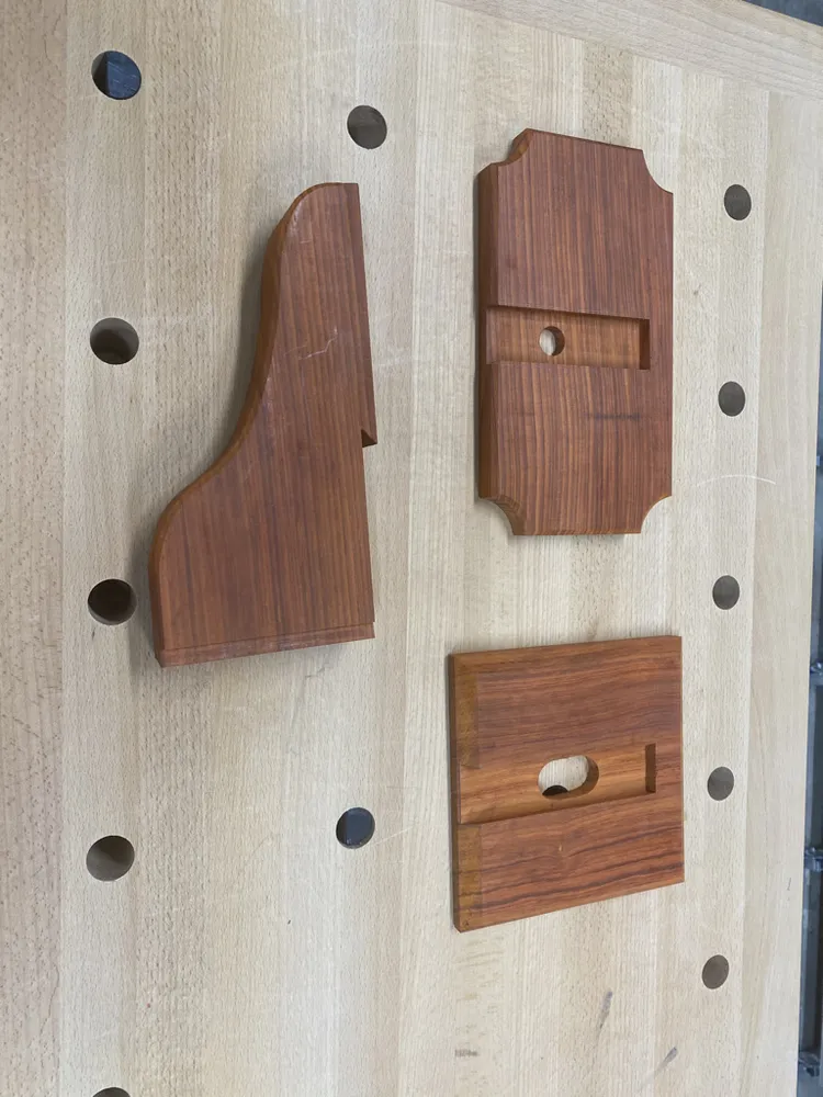 Shaped wall-mount bracket and base parts