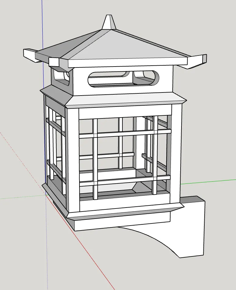 SketchUp model of the wall lantern